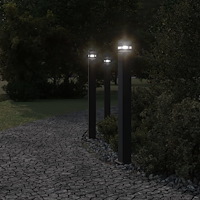 vidaXL Utomhusgolvlampor 3st svart 110 cm aluminium