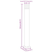 vidaXL Utomhusgolvlampor 3st svart 110 cm aluminium
