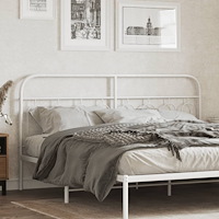 vidaXL Huvudgavel metall vit 183 cm