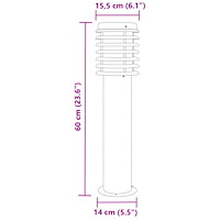 vidaXL Utomhusgolvlampa svart 60 cm rostfritt stål