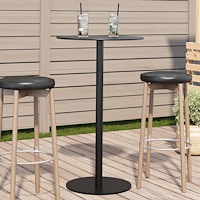 vidaXL Trädgårdsbord rund svart Ø60x105 cm stål