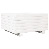 vidaXL Odlingslåda vit 50x50x26,5 cm massiv furu