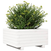 vidaXL Odlingslåda vit 50x50x26,5 cm massiv furu
