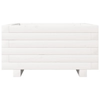 vidaXL Odlingslåda vit 50x50x26,5 cm massiv furu