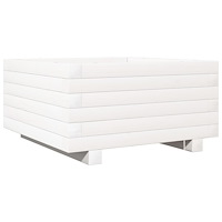 vidaXL Odlingslåda vit 50x50x26,5 cm massiv furu
