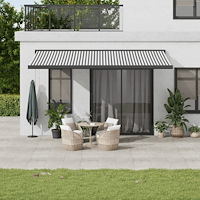 vidaXL Markis infällbar antracit och vit 5x3 m tyg&aluminium