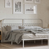 vidaXL Huvudgavel metall vit 193 cm