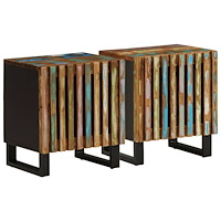 vidaXL Sängbord 2 st 40x34x46 cm massivt återvunnet trä