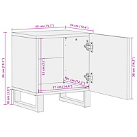 vidaXL Sängbord 2 st 40x34x46 cm massivt återvunnet trä