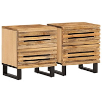 vidaXL Nattduksbord 2 st 40x34x46 cm massivt grovt mangoträ
