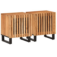 vidaXL Nattduksbord 2 st 40x34x46 cm massivt akaciaträ