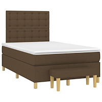 vidaXL Ramsäng med madrass mörkbrun 120x190 cm tyg