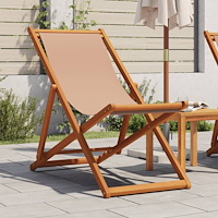 vidaXL Hopfällbar strandstol taupe massivt eukalyptusträ och tyg