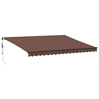vidaXL Markis automatiskt infällbar med LEDs brun 450x300 cm