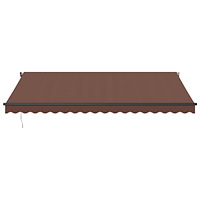 vidaXL Markis automatiskt infällbar med LEDs brun 450x300 cm