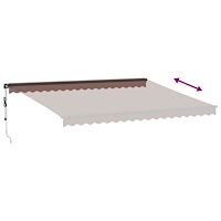 vidaXL Markis automatiskt infällbar med LEDs brun 450x300 cm