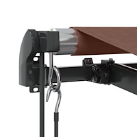 vidaXL Markis automatiskt infällbar med LEDs brun 450x300 cm