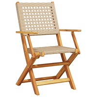 vidaXL Caféset 3 delar beige konstrotting och massivt trä