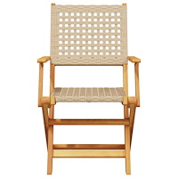 vidaXL Caféset 3 delar beige konstrotting och massivt trä