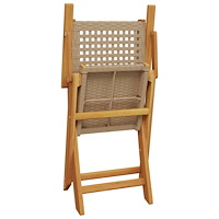 vidaXL Caféset 3 delar beige konstrotting och massivt trä