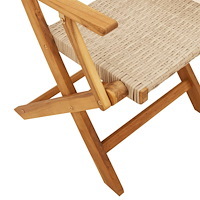 vidaXL Caféset 3 delar beige konstrotting och massivt trä
