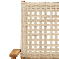 vidaXL Caféset 3 delar beige konstrotting och massivt trä