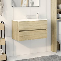 vidaXL Tvättställsskåp sonoma-ek 80x38,5x45 cm konstruerat trä