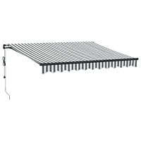 vidaXL Markis automatiskt infällbar med LEDs antracit&vit 300x250 cm