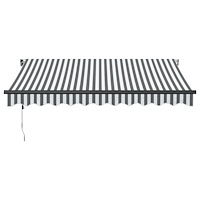 vidaXL Markis automatiskt infällbar med LEDs antracit&vit 300x250 cm