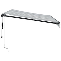 vidaXL Markis automatiskt infällbar med LEDs antracit&vit 300x250 cm