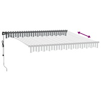 vidaXL Markis automatiskt infällbar med LEDs antracit&vit 300x250 cm