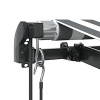 vidaXL Markis automatiskt infällbar med LEDs antracit&vit 300x250 cm