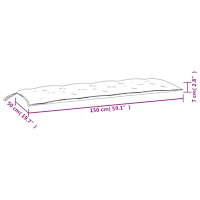 vidaXL Bänkdyna 2 st melerad gräddvit 150x50x7 cm tyg