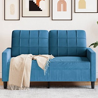 vidaXL 2-sitssoffa blå 120 cm sammet