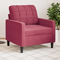 vidaXL Fåtölj vinröd 60 cm sammet