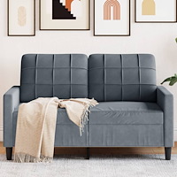 vidaXL 2-sitssoffa mörkgrå 120 cm sammet