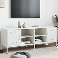 vidaXL Tv-bänk 2 st vit 68x39x50,5 cm stål