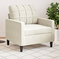vidaXL Fåtölj Gräddvit 60 cm sammet