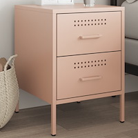 vidaXL Sängskåp rosa 36x39x50,5 cm stål