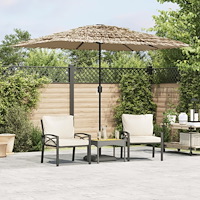 vidaXL Trädgårdsparasoll med stålstång brun 300x200x250 cm