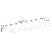 vidaXL Bordsskiva 70x20x3,8 cm levande kant massivt mangoträ