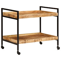 vidaXL Köksvagn 80x55x70 cm massivt grovt mangoträ