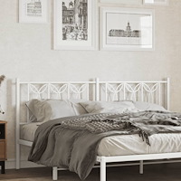 vidaXL Huvudgavel metall vit 180 cm