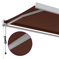 vidaXL Markis automatiskt infällbar 450x300 cm brun