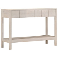 vidaXL Konsolbord vit 110x35x75 cm massivt mangoträ