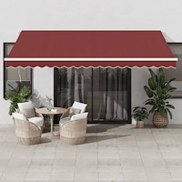 vidaXL Elektrisk Markis 4,5 x 3 m Vinröd 100% Polyester