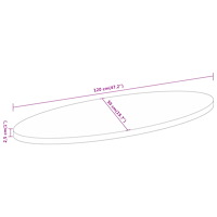 vidaXL Bordsskiva 120x50x2,5 cm oval massivt mangoträ