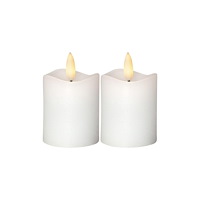 STAR TRADING Blockljus STAR T Flamme LED 7,5cm vit