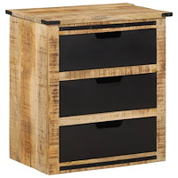 vidaXL Byrå med 3 lådor 55x35x60 cm massivt mangoträ