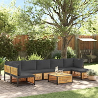 vidaXL Loungegrupp för trädgården med dynor 8 delar massivt akaciaträ